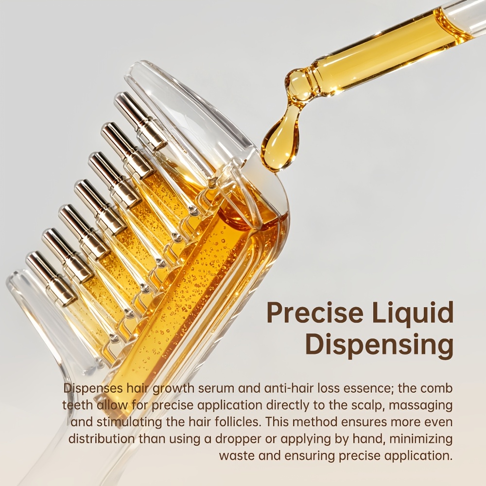 Root Stimulator Liquid - Tragbarer Transparenter Haarwurzelkamm mit Flüssigkeitsführung, Kopfhaut-Massagekamm,